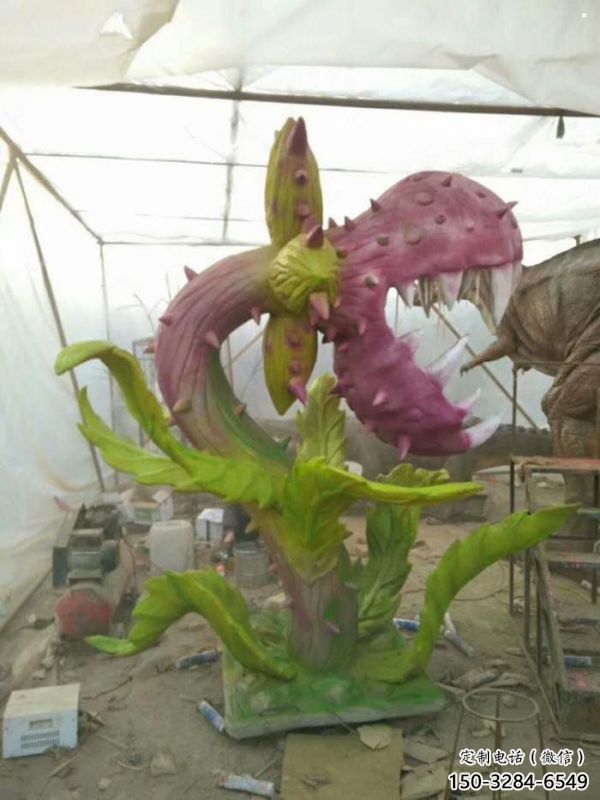 食人花雕制作，廣場系列，彩繪食人花雕塑優選