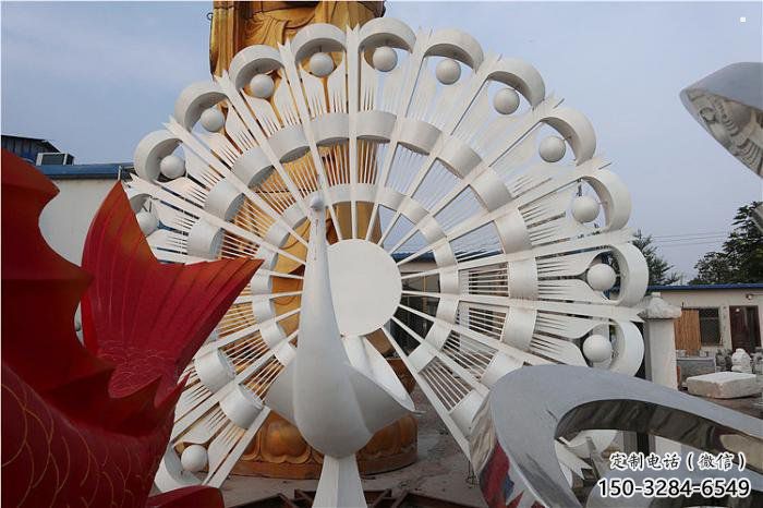 孔雀開屏雕塑定做，標識雕塑，仿真孔雀開屏雕塑選定?