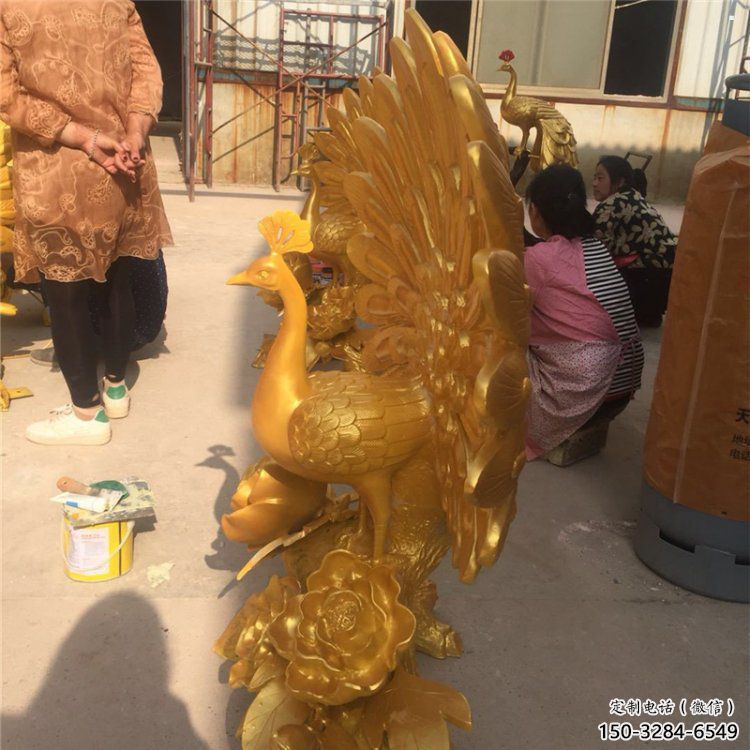 花園孔雀雕塑點擊，多彩藝術，銅孔雀雕塑承接