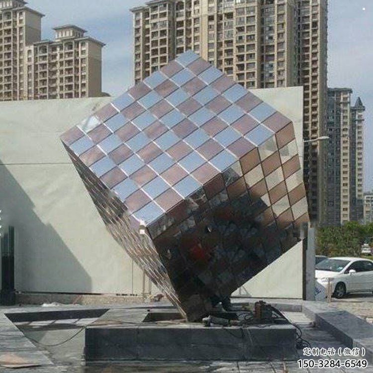 方塊雕塑制造商，美陳雕塑，不銹鋼方塊雕塑精品