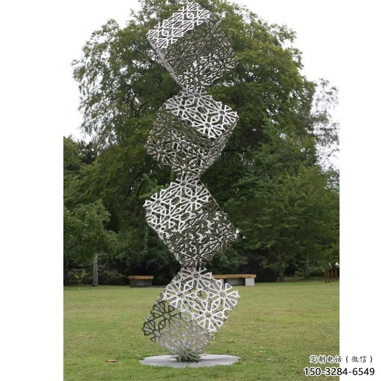 幾何體雕塑生產，鋼管組合，不銹鋼幾何體雕塑展品