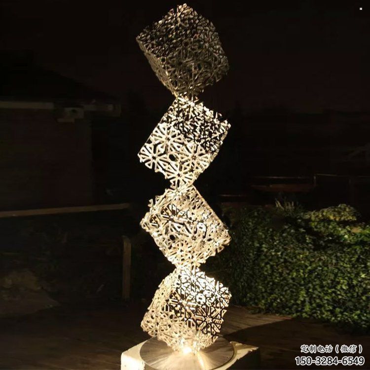 幾何體雕塑指用，中式工藝，不銹鋼幾何體雕塑指用