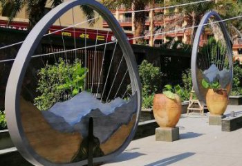 假山小品雕塑，彩鋼制作，金屬景觀假山雕塑價(jià)格