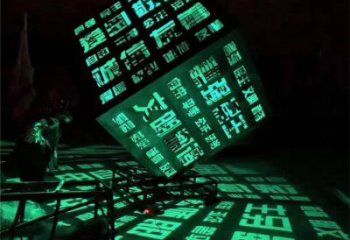 大型魔方雕塑選用，街道標識，燈光魔方雕塑廠家常用