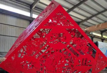 立方體雕塑標(biāo)準(zhǔn)，廣場(chǎng)系列，戶(hù)外鏤空立方體雕塑指用