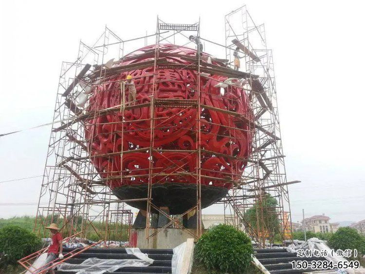 圓球雕塑精選，景區雕塑，景觀烤漆圓球雕塑廠家