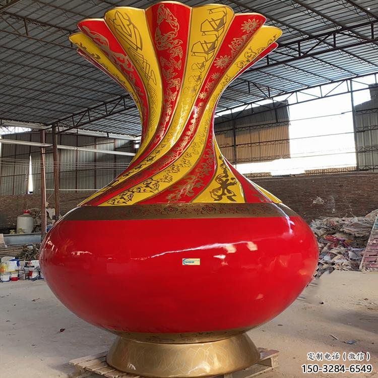 大型花瓶雕塑常用，戶外擺放，玻璃鋼花瓶雕塑專供