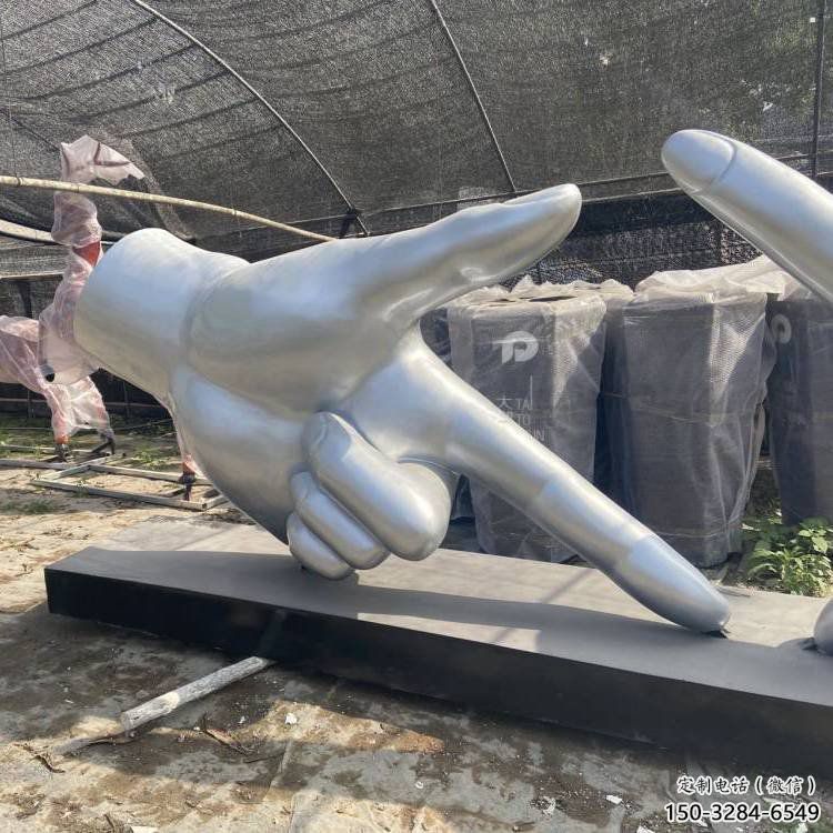 剪刀手雕塑訂做，校園雕塑，不銹鋼剪刀手雕塑廠家