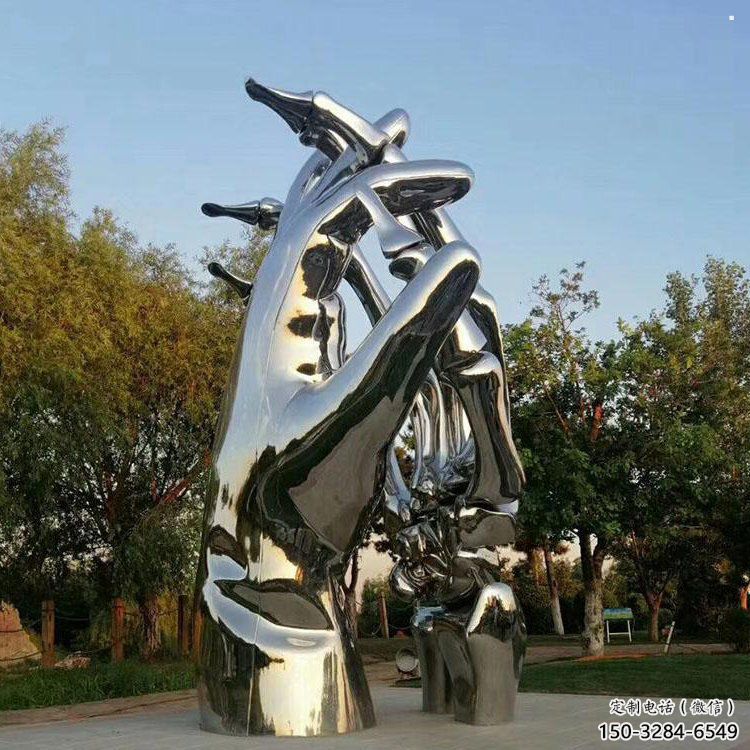 握手雕塑訂做，景觀雕塑，不銹鋼握手雕塑廠家提供