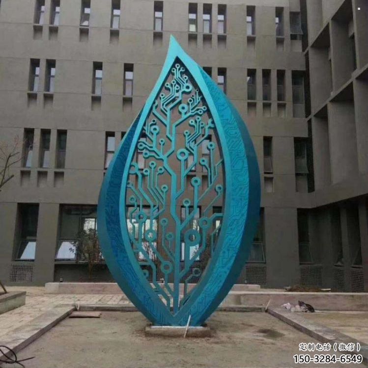 樹葉雕塑制作，景區(qū)雕塑，不銹鋼烤漆樹葉雕塑精選