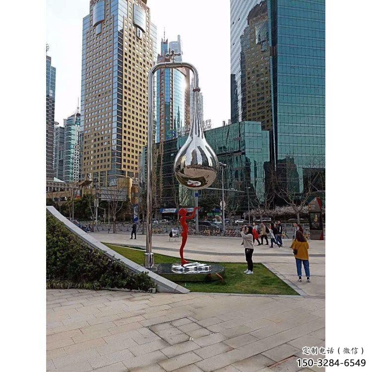 水滴雕塑通用，街景小品，鏡面水滴雕塑制造廠家