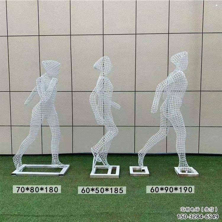 鏤空體育雕塑展品，公園小品，運動員鐵藝人物雕塑供需