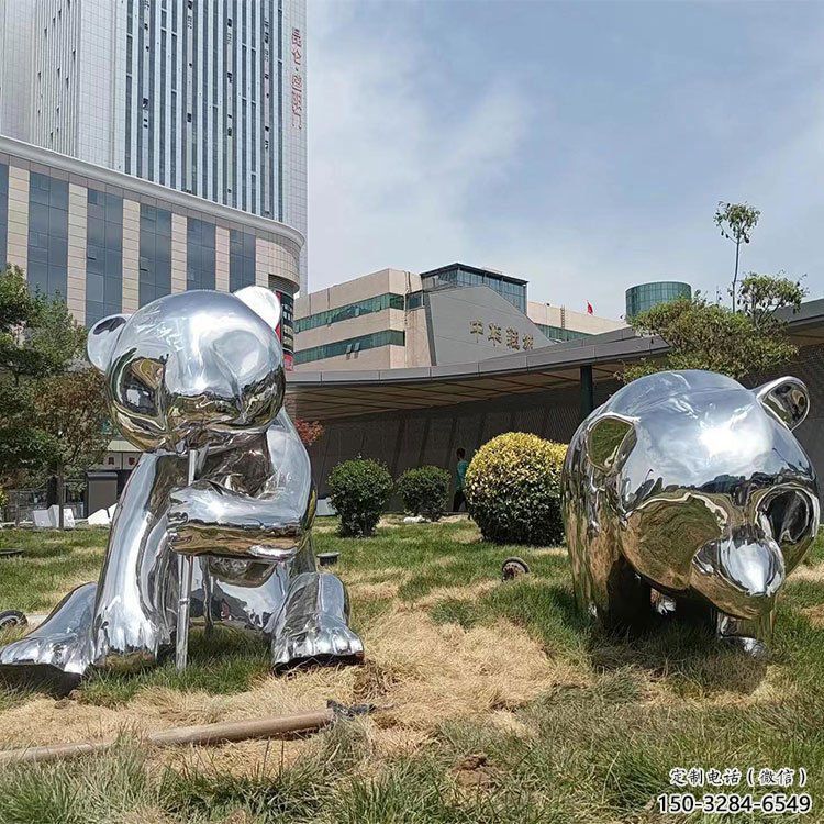 熊貓雕塑造型供需，廣場雕塑，不銹鋼熊貓雕塑選用