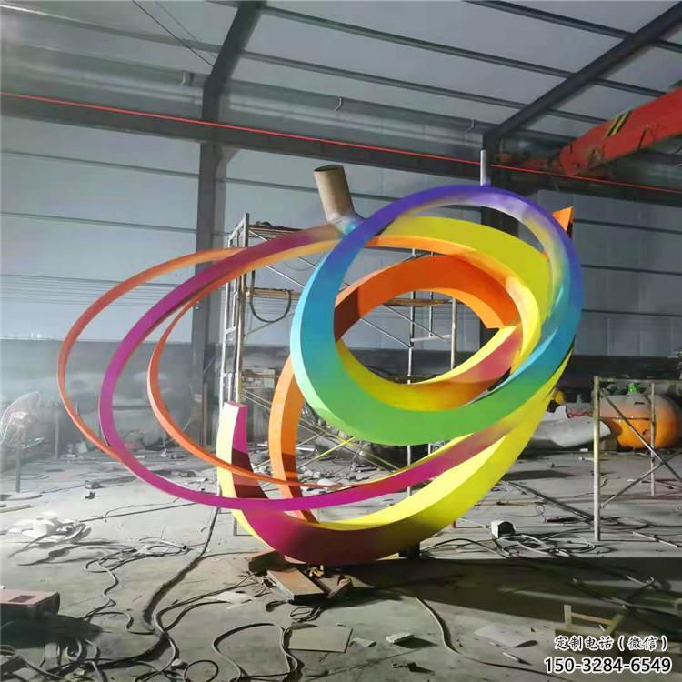 雙環雕塑供給，校園雕塑，不銹鋼雙環雕塑工藝供求