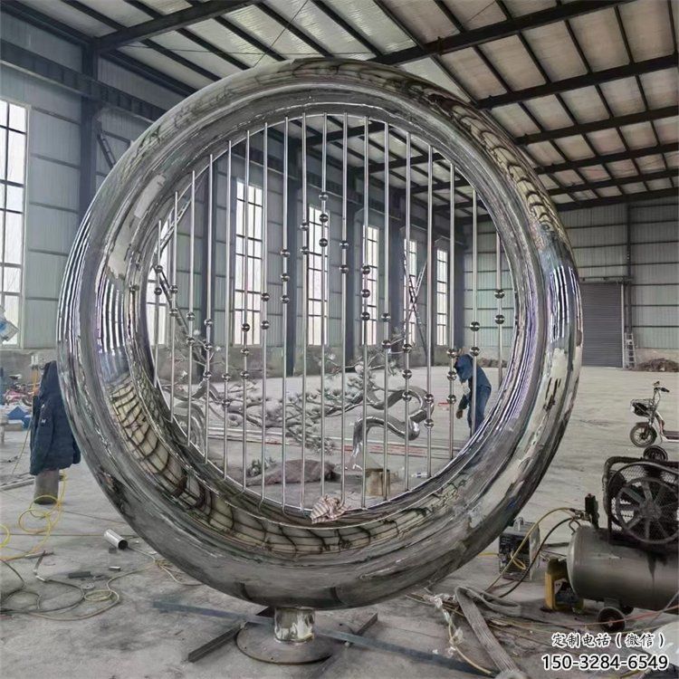 雕塑圓環批發，校園雕塑，抽象烤漆圓環雕塑定價