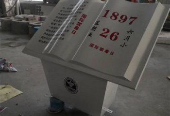 現(xiàn)代書籍雕塑承接，歐式風格，校園玻璃鋼書籍雕塑制作