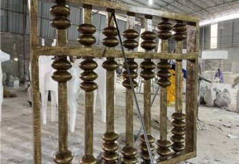 主題珠算雕塑生產，透雕系列，別墅珠算雕塑生產商