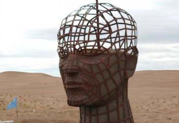 鐵藝人頭像雕塑專供，地標(biāo)擺件，鏤空人頭像雕塑訂做