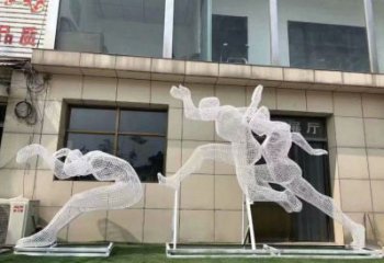 鏤空運(yùn)動(dòng)員雕塑生產(chǎn)，廣場(chǎng)雕塑，鐵藝體育人物雕塑展品