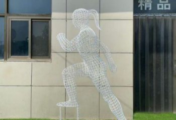 鏤空運動員雕塑通用，陸地擺件，編織人物雕塑制作優選