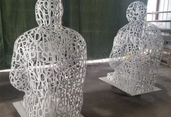鏤空人物雕塑供給，景區(qū)雕塑，鐵藝字母人物雕塑供求