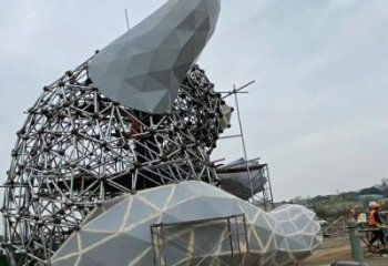 制造熊貓雕塑定價，地標擺件，烤漆切面熊貓雕塑精選