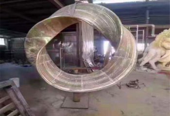 雙環雕塑供需，標識雕塑，不銹鋼雙環雕塑制造商