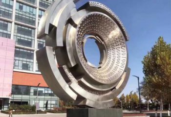 圓環雕塑制造，校園雕塑，鏡面不銹鋼圓環雕塑展品