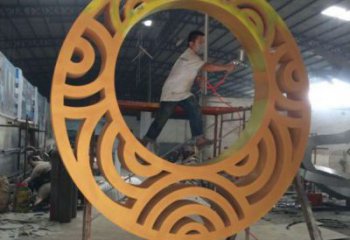 房地產圓環雕塑，仿古景觀雕塑，噴砂制造