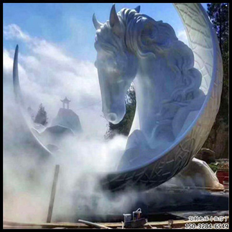 月亮雕塑優(yōu)選，室外雕塑，景觀月亮馬頭雕塑優(yōu)選