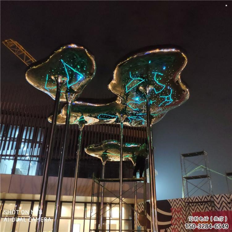 祥云雕塑觀賞型，街景小品，不銹鋼祥云雕塑常用