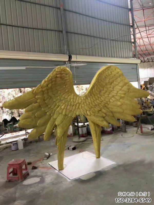 翅膀雕塑，鏤空景觀雕塑，抽象效果