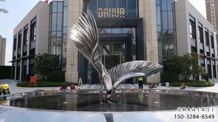 景觀鳥翅雕塑供應，校園雕塑，不銹鋼鳥翅雕塑供求