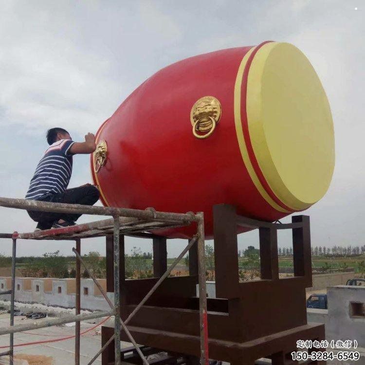 紀念鑼鼓雕塑生產，廣場雕塑，不銹鋼鑼鼓雕塑展品