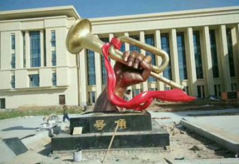 彩繪沖鋒號(hào)雕塑