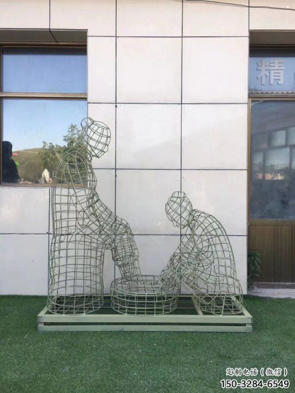 臺(tái)江鏤空孝道雕塑通用，街景小品，鐵藝洗腳雕塑制造