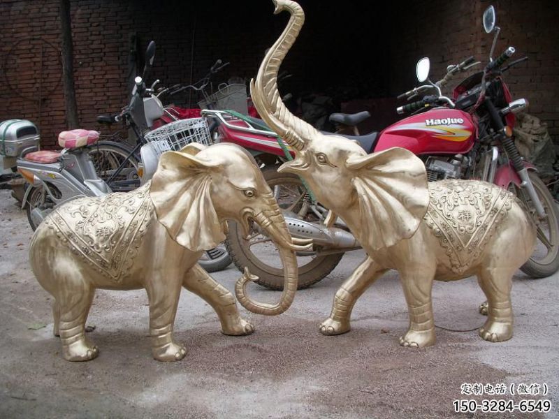 嘉峪關大象雕塑制造商，小區擺件，銅大象雕塑提供