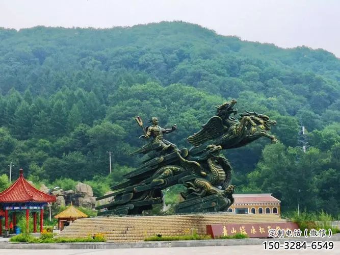 定西夸父逐日雕塑，鑄銅神話人物雕塑