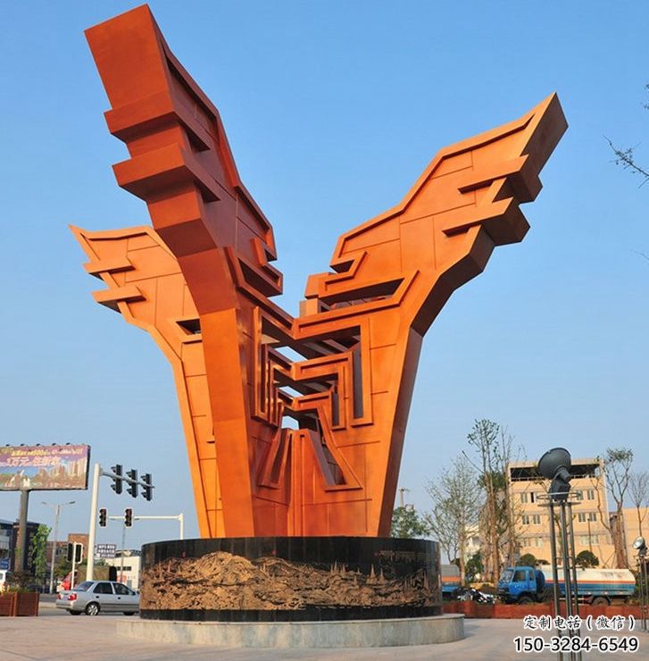 韶關(guān)城市精神堡壘雕塑，抽象建筑元素，廣場景觀雕塑小品