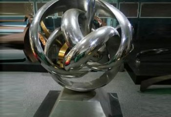 蕪湖地產(chǎn)雙環(huán)雕塑定做，城區(qū)小品，景觀不銹鋼雙環(huán)雕塑定價(jià)