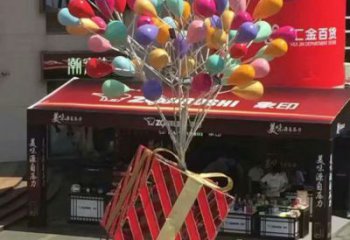 天水氣球樹雕塑承接，美陳雕塑，玻璃鋼氣球樹雕塑制造