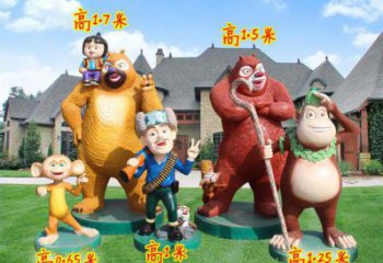 廣州廣場維尼熊雕塑，卡通水景雕塑，抽象效果