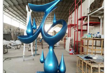 良慶水滴雕塑，烤漆工藝，群雕不銹鋼水滴雕塑