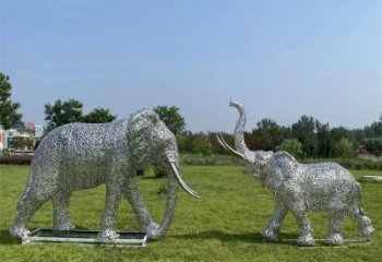 梧州鏤空大象雕塑制造商，動物擺件，透雕大象雕塑定制