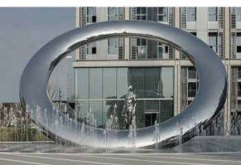 北海小區圓環雕塑，水簾噴泉雕塑，水景藝術效果