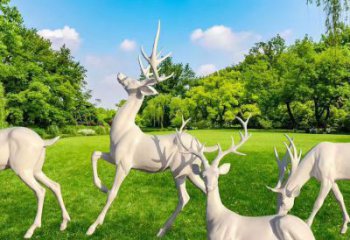 云巖梅花鹿雕塑定價，景觀概念，玻璃鋼梅花鹿雕塑預定