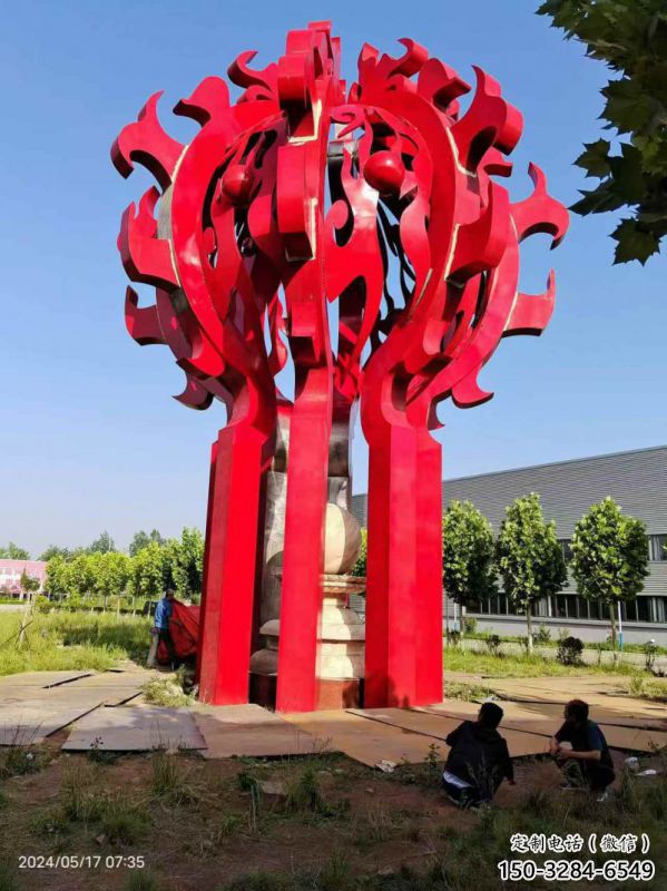 牡丹江火球雕塑，精神堡壘火球雕塑落地展示