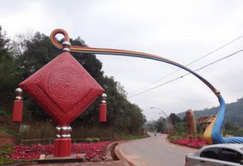 鄭州街道中國結(jié)雕塑