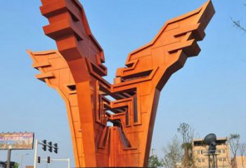 城市精神堡壘雕塑，抽象建筑元素，廣場景觀雕塑小品