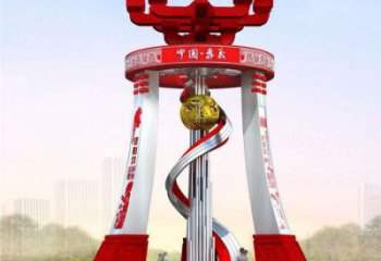 城市精神堡壘雕塑，地標文明建筑不銹鋼雕塑